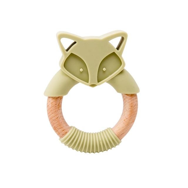 Animal Teether Wooden Rabbit Ring